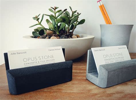 business card holder concrete|grey concrete postcard holder.